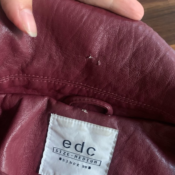 Deep Red Biker Jacket - Picture 6 of 6